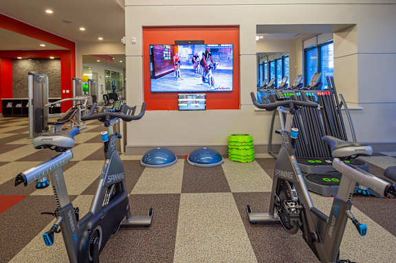 Fitness center at Block 334 Apartments in Houston TX