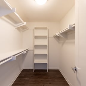 a walk in closet with a ladder  at Legacy Apartments, Northridge, CA, 91325
