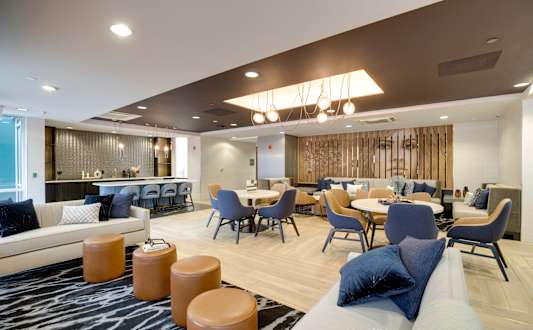 Newly renovated resident lounge at Lex and Leo at Waterfront Station, Washington, District of Columbia, DC 20024