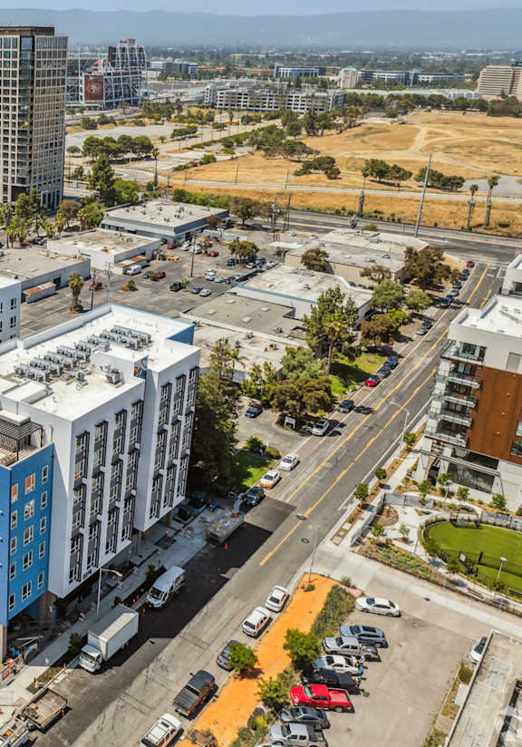 Aerial Building View at Mainline North Apartments - Santa Clara, CA, Santa Clara, CA 95054