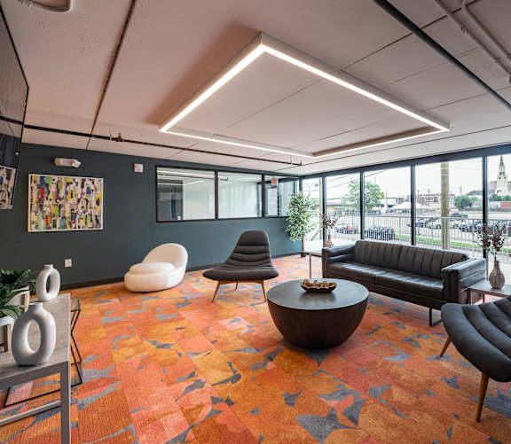 Modern Lobby at The 503 Apartments, Dayton