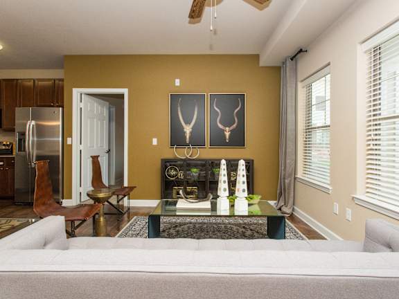 Modern Living Area at The Retreat Apartment Homes, Williston, 58801