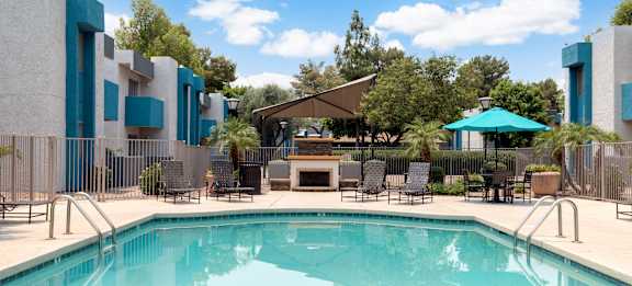 Friends In Pool at Sycamore Square, Mesa, AZ