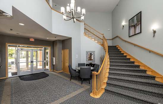 Clubhouse Staircase at Hearthstone and Townhomes Apartments, Apple Valley, Minnesota