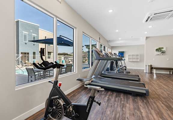 Gym at Loma Villas Apartments, San Bernardino, CA