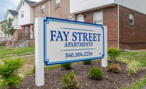 Fay Street exterior from parking lot at Fay Street Apartments, Winchester