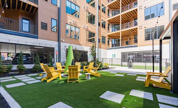 Patio View at The Yard Apartments, Kentucky, 40202