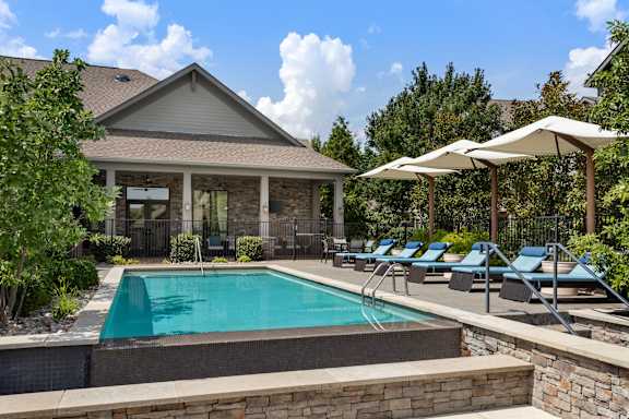 Swimming Pool With Sparkling Water at Adara Overland Park, Overland Park, KS, Kansas