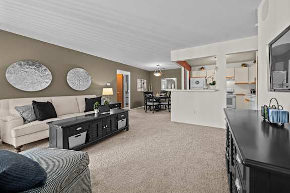 Elegant Living Room at Park Lane Apartments, Southfield, MI