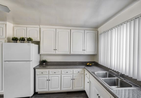 View of Kitchen at Serrano Apartments, West Covina, California