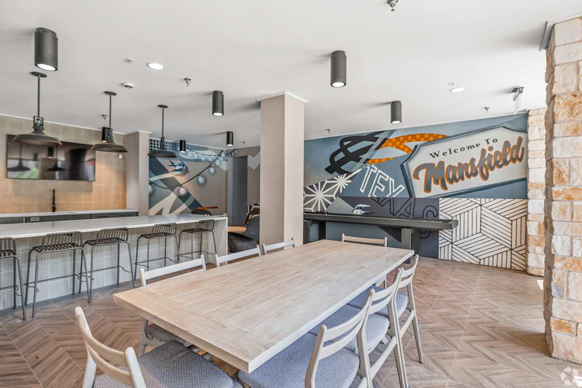 Aurora Watson Branch clubhouse table and mural - Mansfield, TX
