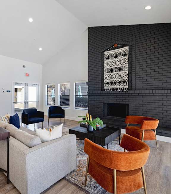 Social lounge seating at Hilltop Commons Apartments in San Pablo CA
