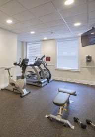 Gym with treadmills and other exercise equipment at Willett Apartments, Albany