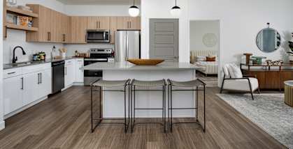 Kitchen with Island at Amara Apartments,Midvale,UT,84047