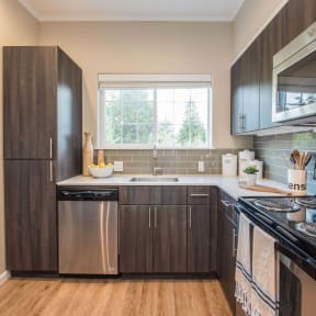 Latitude Luxury Apartments in Happy Valley OR- Kitchen with Stainless Steel Appliances