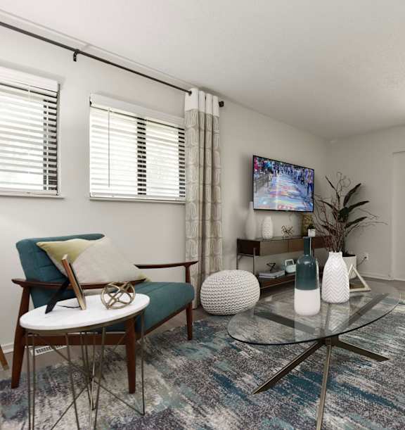 Warm And Inviting Living Room at Kinley Lofts, Knoxville, TN, 37912
