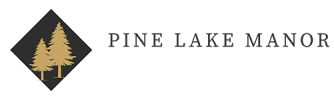 a logo for pine lake manor apartments