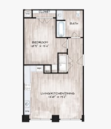  Floor Plan 1 Bed C