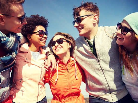 a group of friends posing for a picture