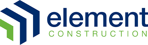 a blue and green logo for an environmental construction company