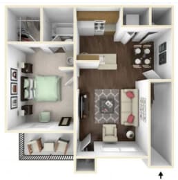  Floor Plan 1 Bedroom Garden