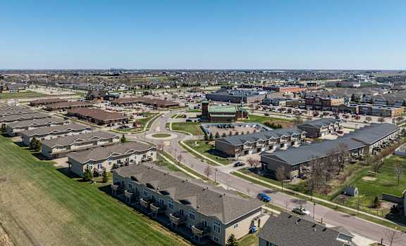 A large suburban housing development with a mix of detached and semi-detached homes.