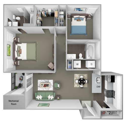 Hampshire Green Apartments - B5 (Lucerne) - 2 bedroom - 2 bath - 3D