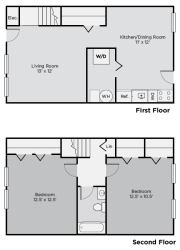 Weldon Townhome Two Bedroom Floor Plan