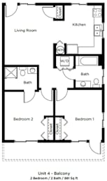  Floor Plan 2 Bedroom (B)