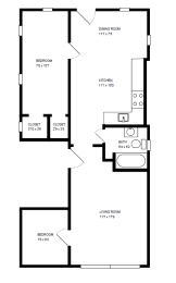  Floor Plan ONE BEDROOM W/DEN