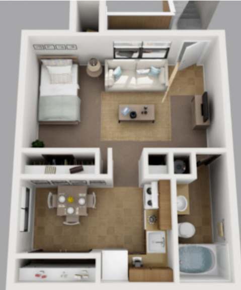Campbell Reserve 1 Bedroom Floorplan Joplin MO