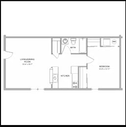  Floor Plan 1 Bedroom