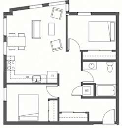 Floor Plan  Two Bedroom - B6