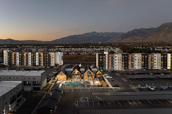 Aerial view at Solhavn Apartments, American Fork, Utah