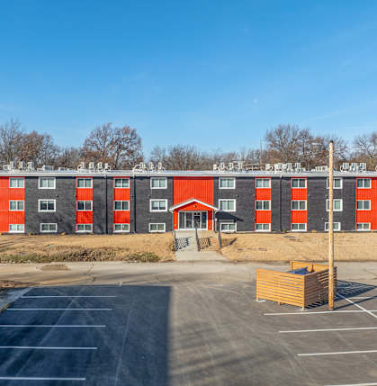 Spacious Parking Lot at University Digs Apartments, Pittsburg, KS, 66762