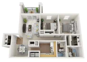 B2 Floor Plan at Mountain Place Apartments, Stone Mountain, GA