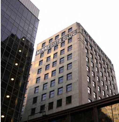 A building with the words Minnesota Blog on it is seen from the side.