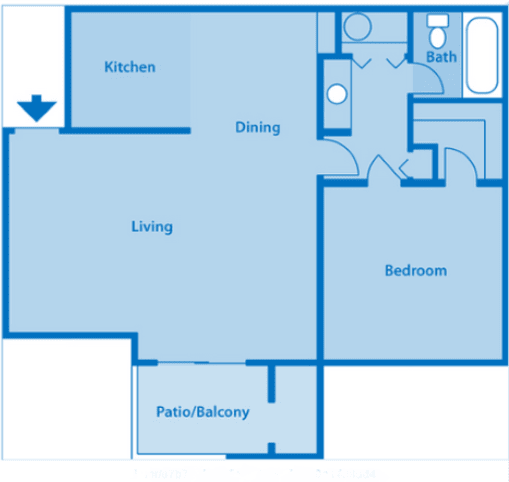 Estancia 1B One Bedroom Floor Plan