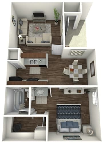 Floor Plan  One Bedroom A