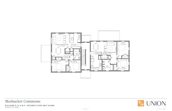 A floor plan for a building with a second floor unit plans.