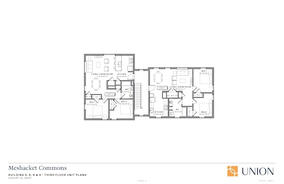 A floor plan for a building layout by Meshacket Commons.