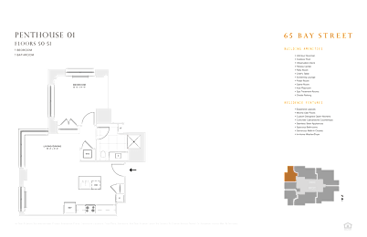 1 bedroom 1 bath floorplan at 65 Bay Street, Jersey City