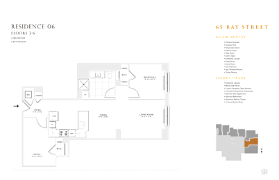 1 bedroom 1 bathroom floorplan V at 65 Bay Street, Jersey City, New Jersey