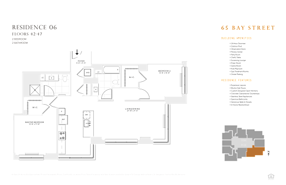 2 bedroom 2 bathroom floor plan 2 bedroom 2 bathroom floor plan at 65 Bay Street, Jersey City, NJ