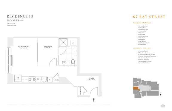 Studio 1 bathroom floorplan at 65 Bay Street, New Jersey
