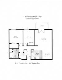 Eagle Ridge Typical Two Bedroom 967 Square Feet