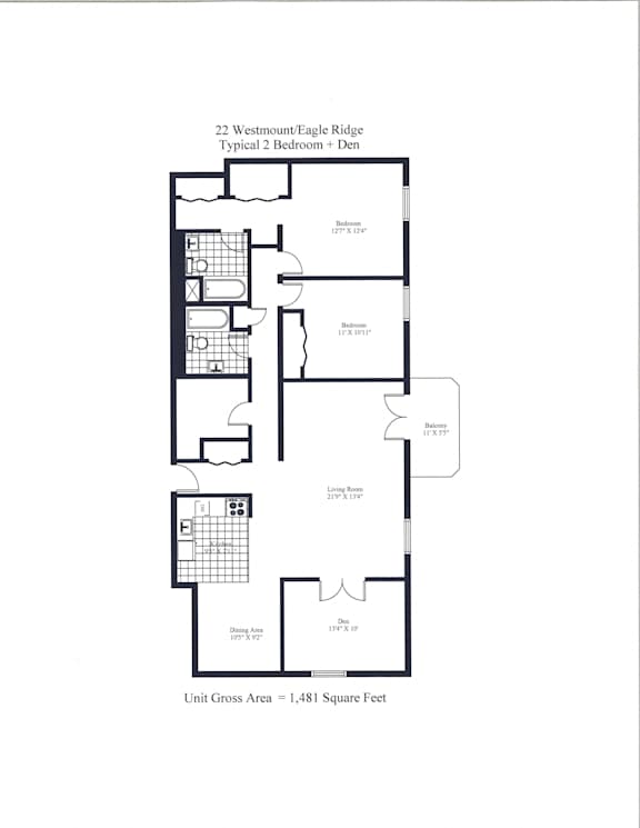 Typical Two Bedoom + Den