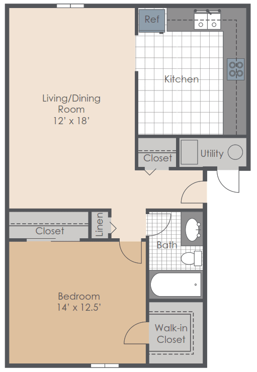 Floor Plan  One bedroom floorplan layout