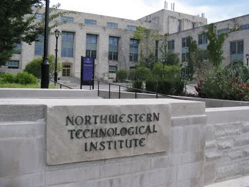 The Northwestern Technological Institute building is made of stone.