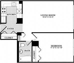 Floor Plan One Bedroom One Bathroom